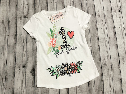 "First Grade” Youth Girls T-Shirt - Small